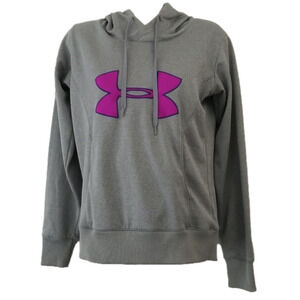 UNDER Armour Semi Fitted Cold Gear Storm Hoodie Gray Purple Womens XS